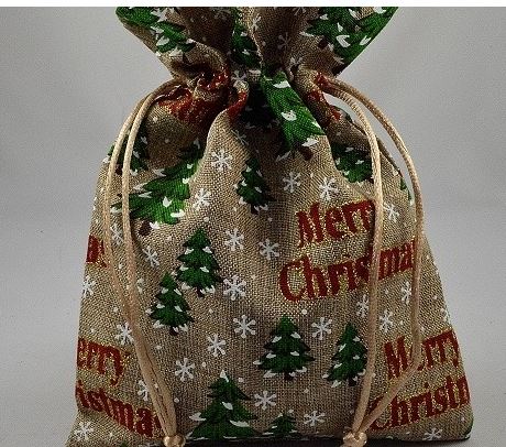 SNOWFLAKEBAG2412 - Merry Christmas Wintery trees and snow flake Gift Bags 13cm x 18cm (3 Bags)
